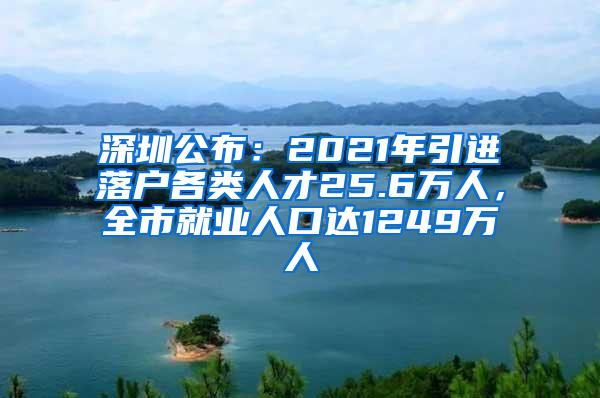 深圳公布：2021年引進(jìn)落戶各類人才25.6萬(wàn)人，全市就業(yè)人口達(dá)1249萬(wàn)人