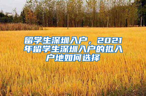 留學(xué)生深圳入戶，2021年留學(xué)生深圳入戶的擬入戶地如何選擇