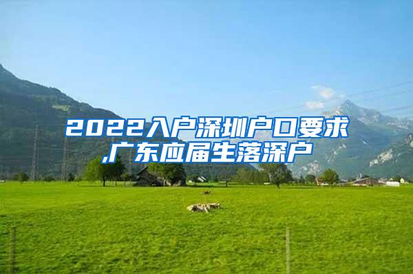 2022入戶深圳戶口要求,廣東應(yīng)屆生落深戶