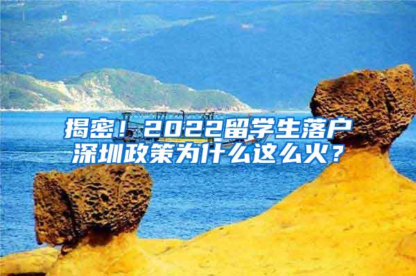 揭密！2022留學(xué)生落戶深圳政策為什么這么火？