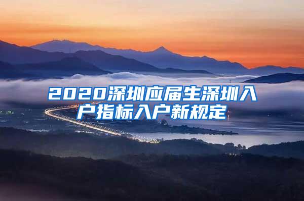 2020深圳應(yīng)屆生深圳入戶指標(biāo)入戶新規(guī)定