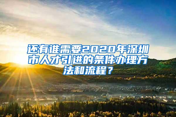 還有誰需要2020年深圳市人才引進的條件辦理方法和流程？