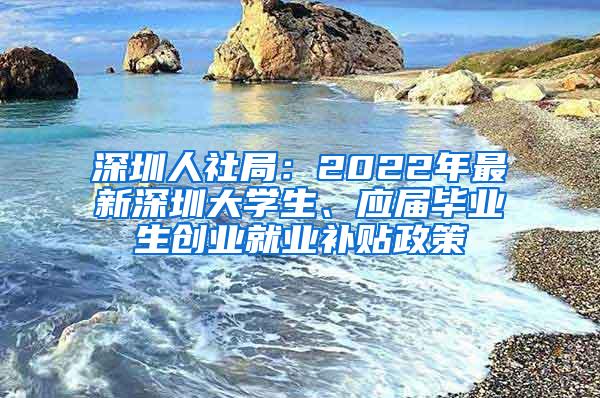 深圳人社局：2022年最新深圳大學(xué)生、應(yīng)屆畢業(yè)生創(chuàng)業(yè)就業(yè)補(bǔ)貼政策