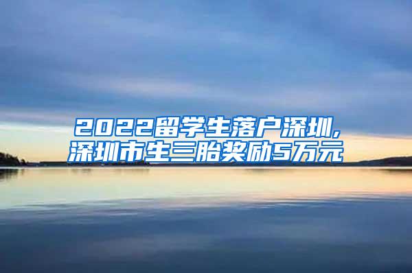 2022留學(xué)生落戶深圳,深圳市生三胎獎勵5萬元