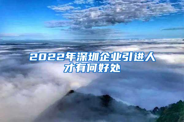 2022年深圳企業(yè)引進人才有何好處