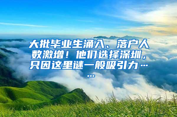 大批畢業(yè)生涌入、落戶人數(shù)激增！他們選擇深圳，只因這里謎一般吸引力……