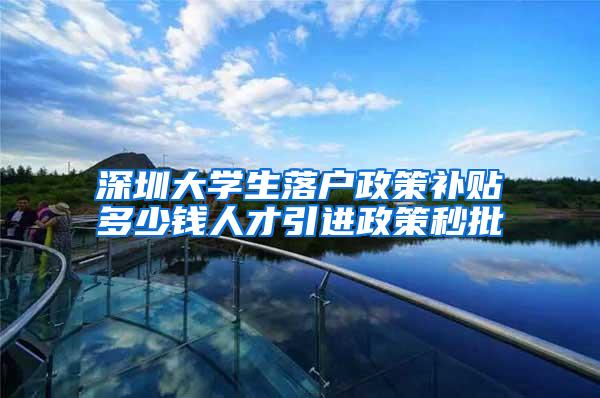 深圳大學生落戶政策補貼多少錢人才引進政策秒批