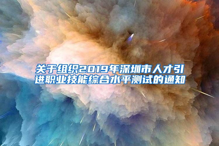 關(guān)于組織2019年深圳市人才引進(jìn)職業(yè)技能綜合水平測試的通知