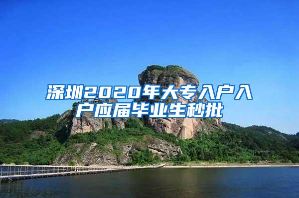 深圳2020年大專入戶入戶應(yīng)屆畢業(yè)生秒批