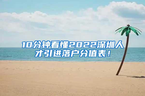 10分鐘看懂2022深圳人才引進(jìn)落戶分值表！