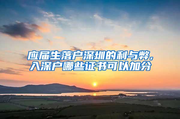 應(yīng)屆生落戶深圳的利與弊,入深戶哪些證書可以加分