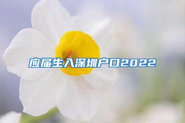 應(yīng)屆生入深圳戶口2022