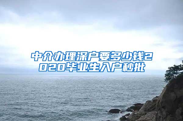 中介辦理深戶要多少錢2020畢業(yè)生入戶秒批