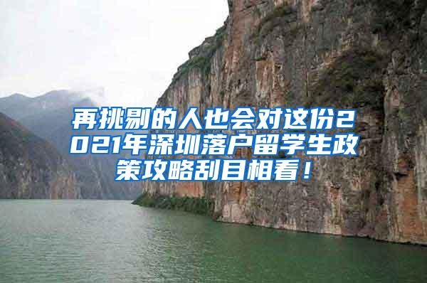 再挑剔的人也會(huì)對(duì)這份2021年深圳落戶(hù)留學(xué)生政策攻略刮目相看！