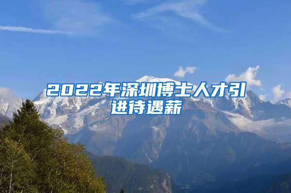 2022年深圳博士人才引進待遇薪