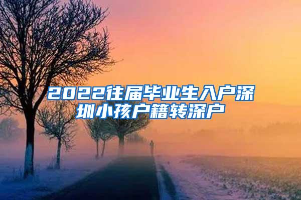 2022往屆畢業(yè)生入戶深圳小孩戶籍轉(zhuǎn)深戶