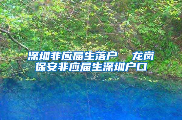 深圳非應(yīng)屆生落戶  龍崗保安非應(yīng)屆生深圳戶口