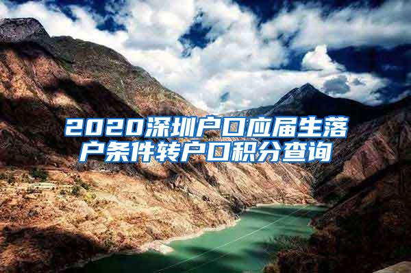 2020深圳戶口應(yīng)屆生落戶條件轉(zhuǎn)戶口積分查詢