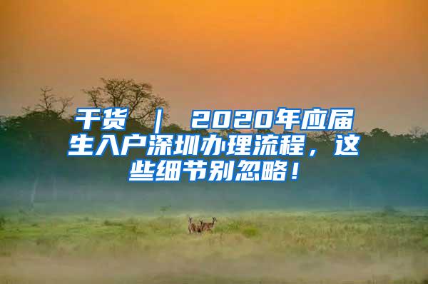 干貨 ｜ 2020年應屆生入戶深圳辦理流程，這些細節(jié)別忽略！