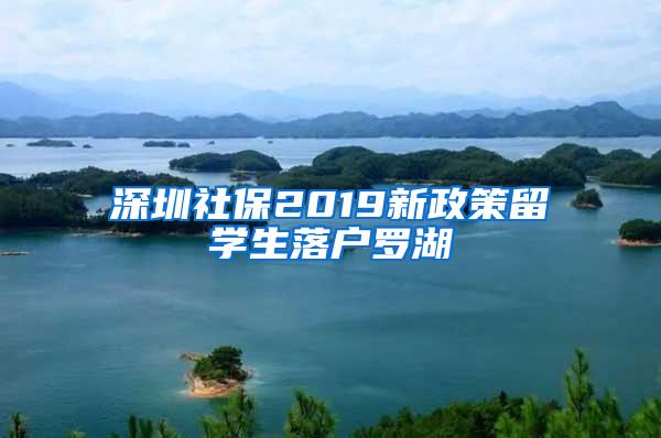 深圳社保2019新政策留學(xué)生落戶羅湖