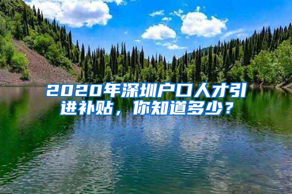 2020年深圳戶口人才引進(jìn)補(bǔ)貼，你知道多少？