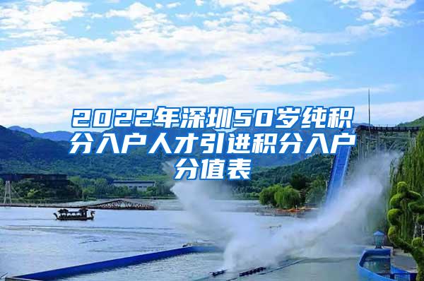 2022年深圳50歲純積分入戶人才引進積分入戶分值表