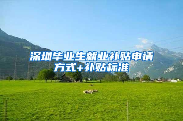 深圳畢業(yè)生就業(yè)補(bǔ)貼申請(qǐng)方式+補(bǔ)貼標(biāo)準(zhǔn)