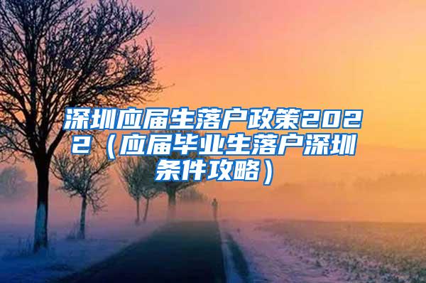 深圳應(yīng)屆生落戶(hù)政策2022（應(yīng)屆畢業(yè)生落戶(hù)深圳條件攻略）