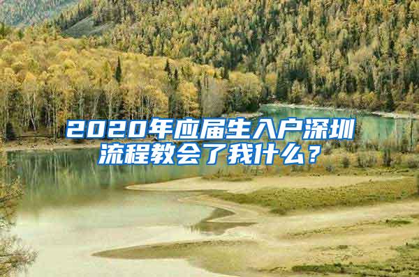 2020年應(yīng)屆生入戶深圳流程教會(huì)了我什么？