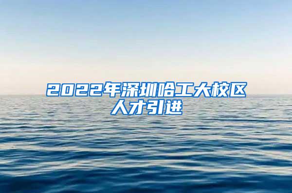 2022年深圳哈工大校區(qū)人才引進(jìn)