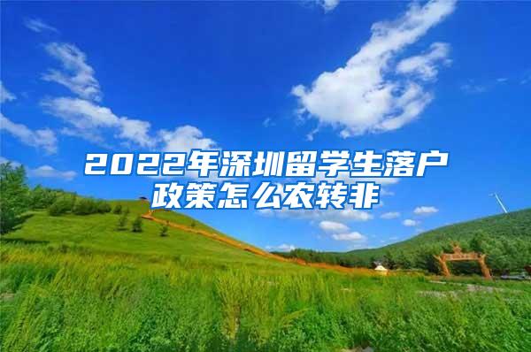 2022年深圳留學(xué)生落戶政策怎么農(nóng)轉(zhuǎn)非