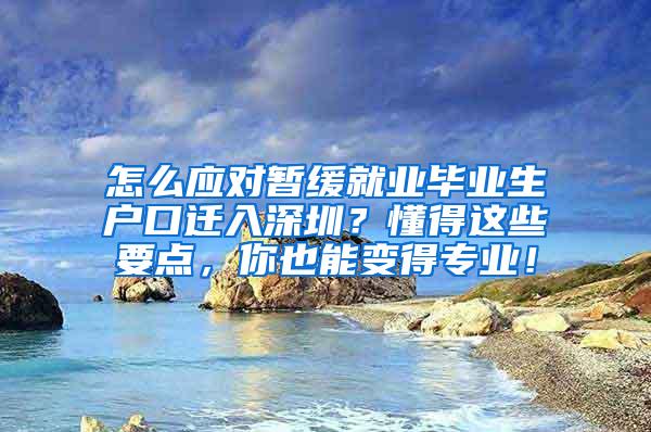 怎么應對暫緩就業(yè)畢業(yè)生戶口遷入深圳？懂得這些要點，你也能變得專業(yè)！