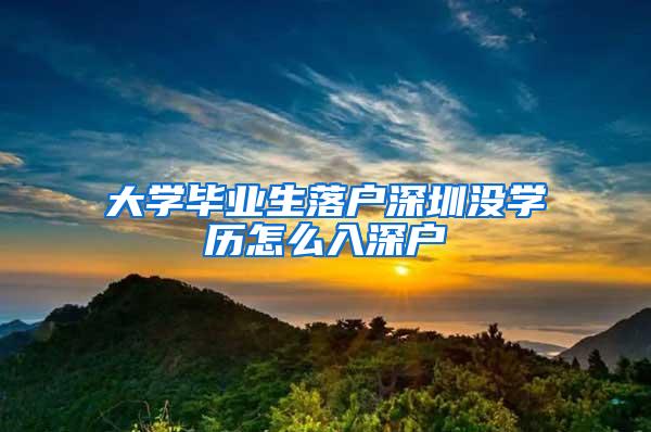 大學畢業(yè)生落戶深圳沒學歷怎么入深戶