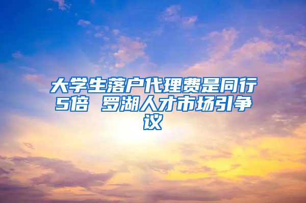 大學(xué)生落戶代理費是同行5倍 羅湖人才市場引爭議