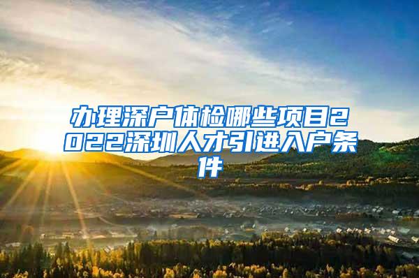 辦理深戶體檢哪些項目2022深圳人才引進入戶條件