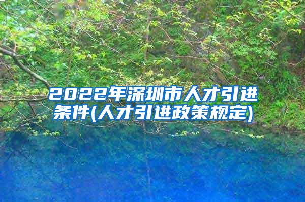 2022年深圳市人才引進(jìn)條件(人才引進(jìn)政策規(guī)定)