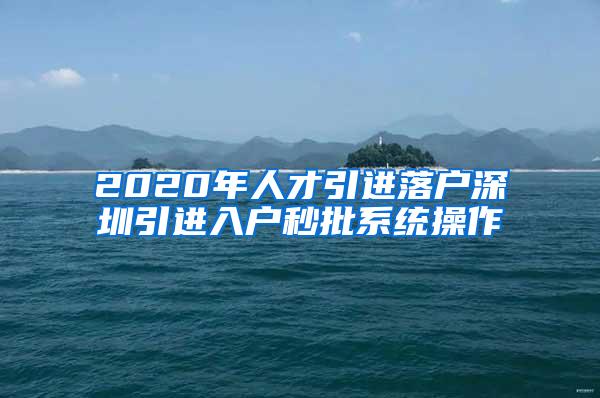 2020年人才引進(jìn)落戶深圳引進(jìn)入戶秒批系統(tǒng)操作