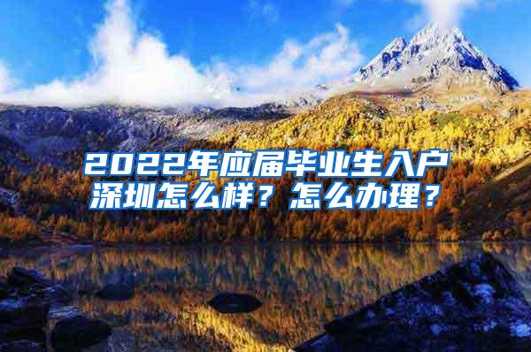 2022年應屆畢業(yè)生入戶深圳怎么樣？怎么辦理？