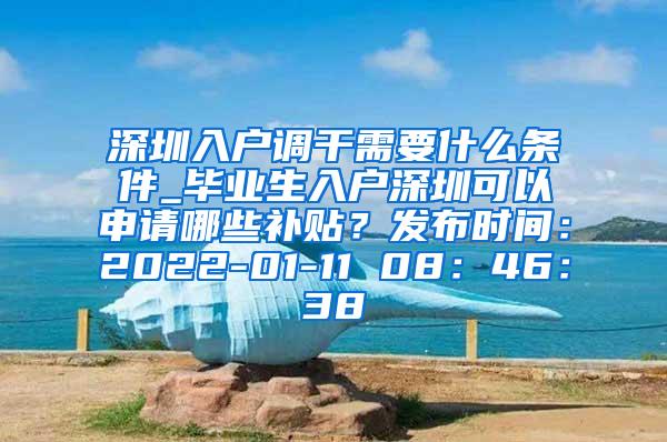 深圳入戶調(diào)干需要什么條件_畢業(yè)生入戶深圳可以申請哪些補(bǔ)貼？發(fā)布時間：2022-01-11 08：46：38