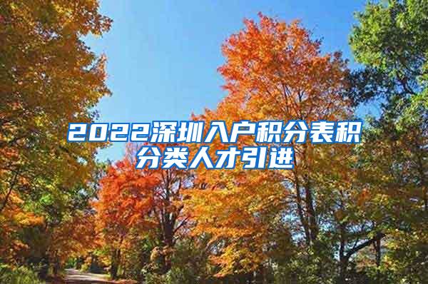 2022深圳入戶積分表積分類人才引進(jìn)