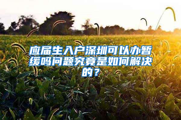 應(yīng)屆生入戶深圳可以辦暫緩嗎問題究竟是如何解決的？