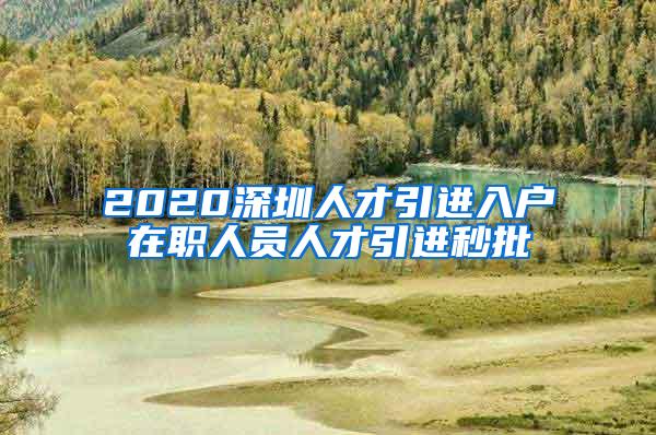 2020深圳人才引進(jìn)入戶在職人員人才引進(jìn)秒批