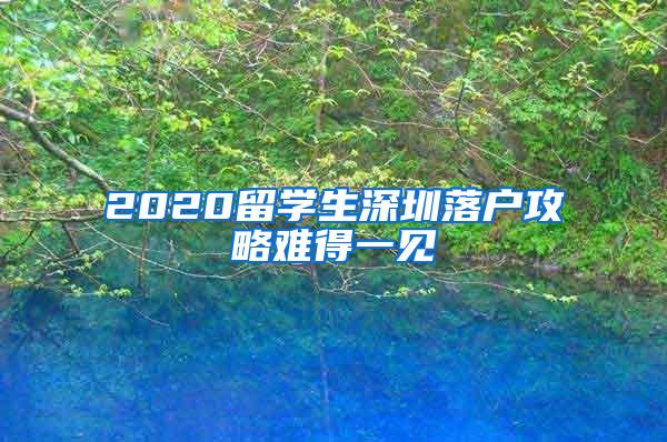 2020留學(xué)生深圳落戶攻略難得一見