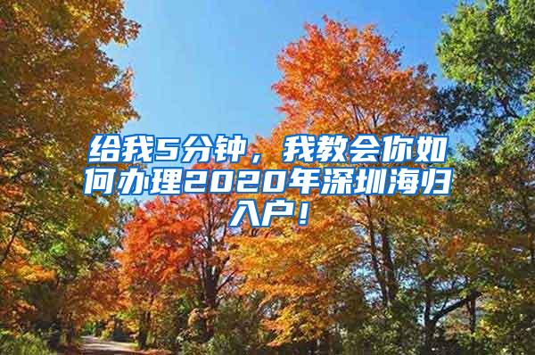 給我5分鐘，我教會(huì)你如何辦理2020年深圳海歸入戶！