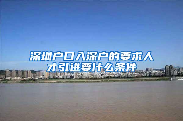 深圳戶口入深戶的要求人才引進(jìn)要什么條件