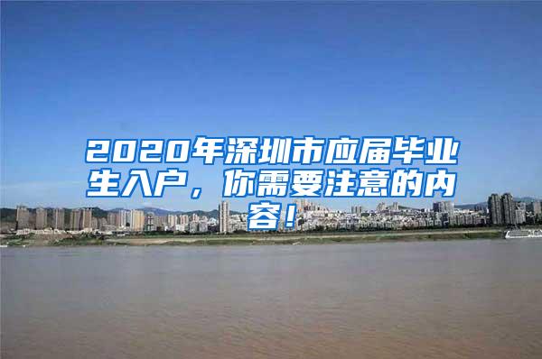 2020年深圳市應(yīng)屆畢業(yè)生入戶，你需要注意的內(nèi)容！