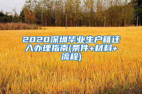 2020深圳畢業(yè)生戶籍遷入辦理指南(條件+材料+流程)