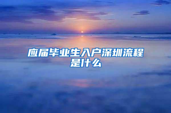 應(yīng)屆畢業(yè)生入戶深圳流程是什么