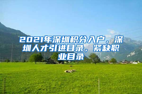 2021年深圳積分入戶，深圳人才引進(jìn)目錄，緊缺職業(yè)目錄