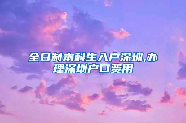 全日制本科生入戶深圳,辦理深圳戶口費用